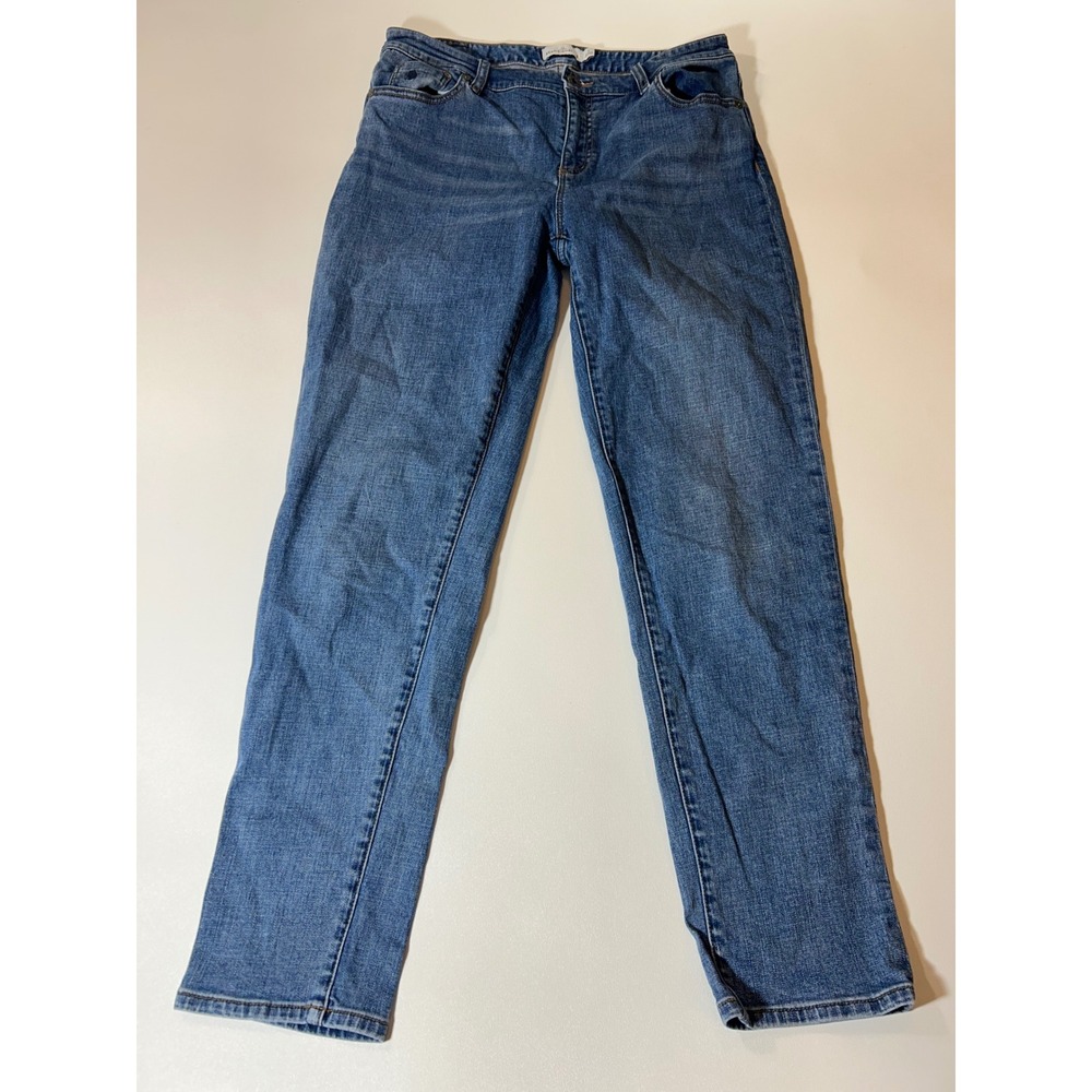 LL Bean Signature Jeans Womens 6 Blue Excellent Straight Leg Stretch Denim